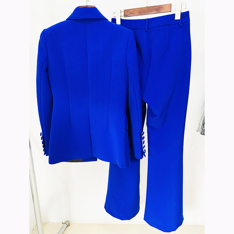 One Button Cloth Cover Mid Length Suit Bell Bottom Pants Suit Two Piece Suit