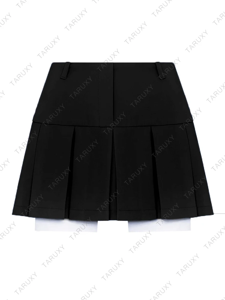 Black Blazer Sets 2025 Fashion Two Piece Cropped Blazer Jacket Coat And Mini Skirts Sets For Women Casual Suit Streetwear