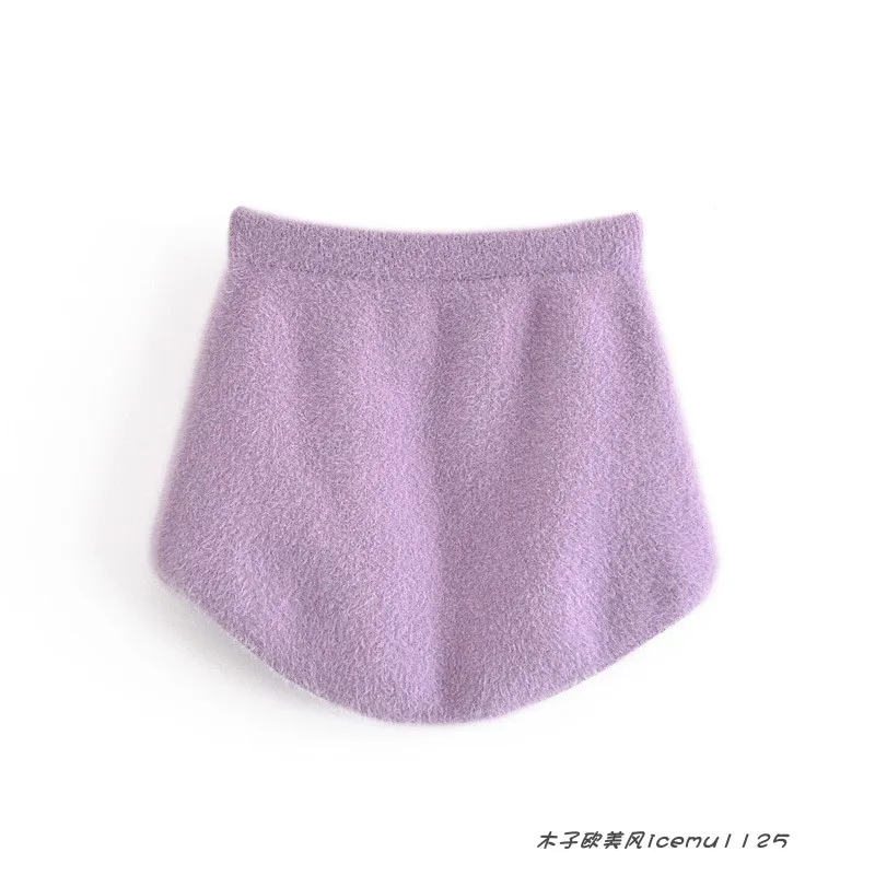Women's 3-piece Set Korea Style White Cardigan Furry Single-breasted Button Tank Top Knitted Sweater Jumper Shorts Pants Set