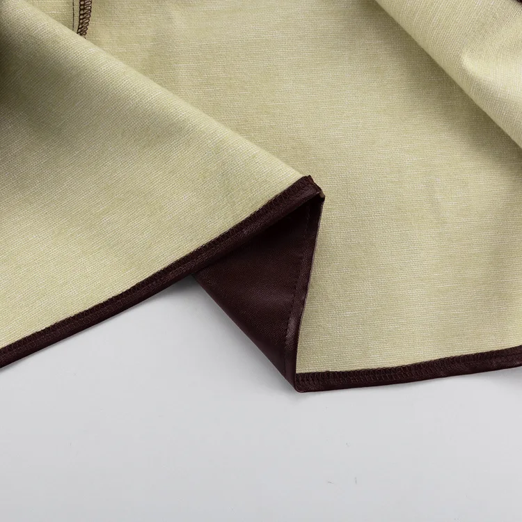 Vintage PU 2 Piece-Set Trousers Female Lace-Up Pocket Fashion Outwear Streetwear Autumn Patchwork Women's Pants Sets