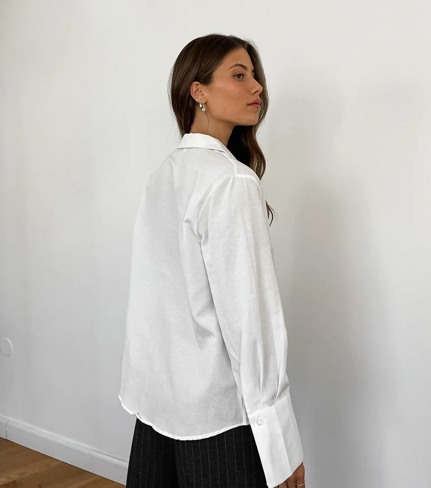 Women's Long Sleeve Shirt Hollow Lace Up Solid Color Casual Fashion Top Commuting Patchwork Women's Shirt Cardigan Top