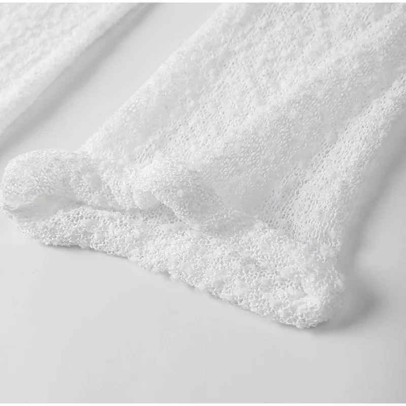 Beach Knitted Off The Shoulder Long Dress Women Slim Flare Sleeve Hollow Out Maxi Dresses 2025 Summer Lady Hip Package Robes