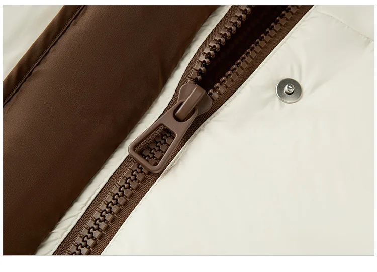 Down Jacket Women Loose Contrasting Colors New Winter Hooded Puffer Jacket Trendy Personality Fashionable