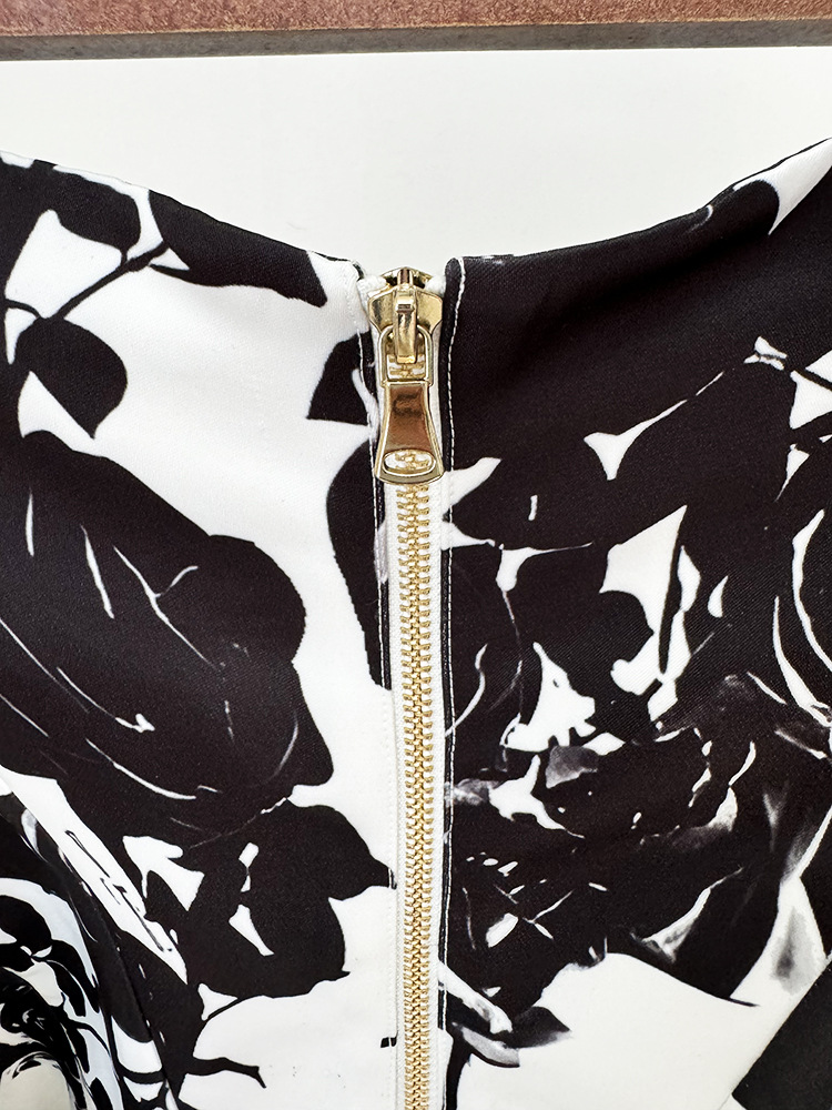 Star Tulip Waistline Rose Metal Buckle Printed Short Skirt Skirt