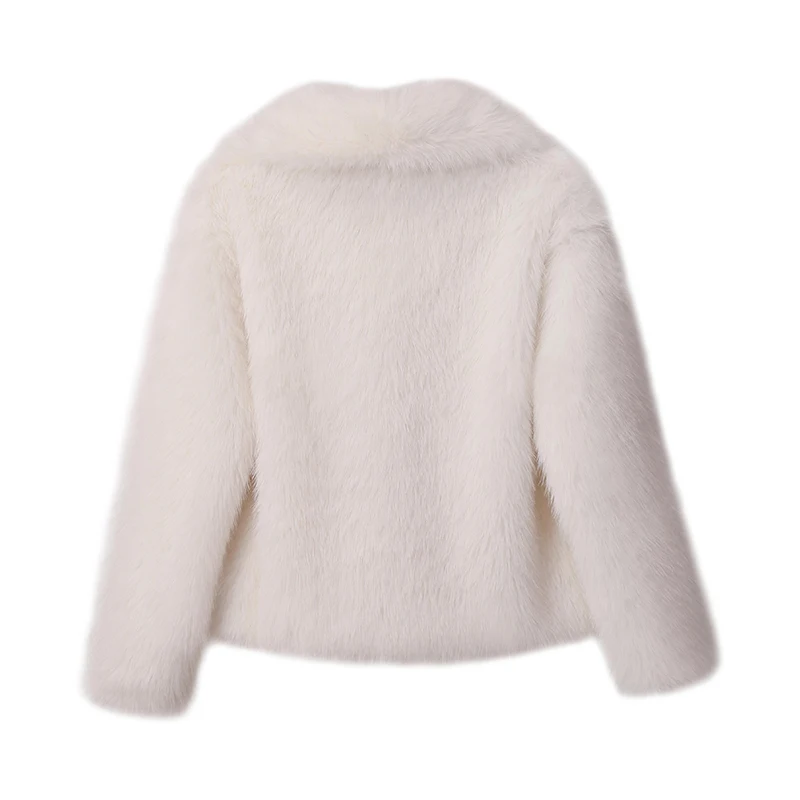Chic Ins Blogger Brand Fashion Fake Fox Fur Jacket Coat Women Winter Luxury Design Big Collar Fur Coats Cool Girls Overcoat
