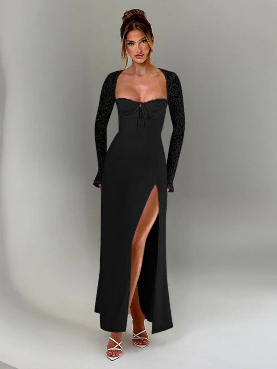 High Slit Lace Formal Dress Maxi Dresses