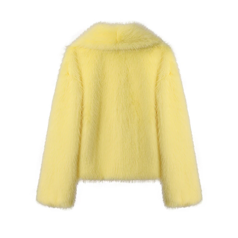 Chic Ins Blogger Brand Fashion Fake Fox Fur Jacket Coat Women Winter Luxury Design Big Collar Fur Coats Cool Girls Overcoat