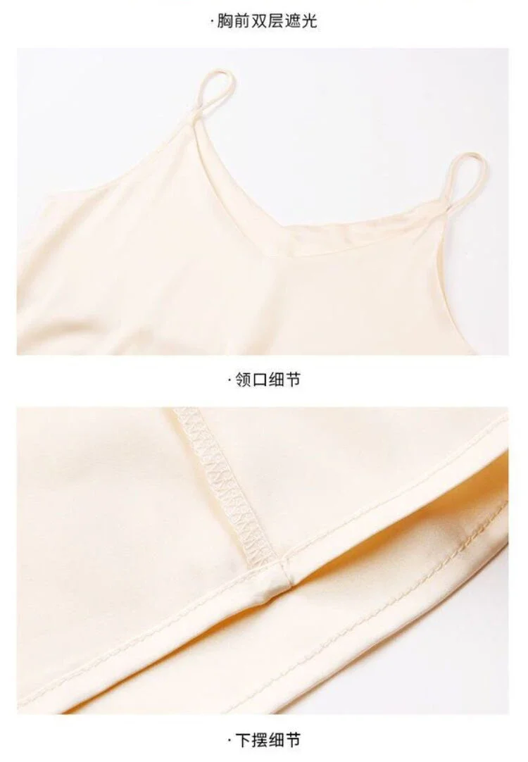 Sexy Strap Crop Top Fashion Silky Camisole Women's Inner With White Bottoming Satin Top Summer V-neck Thin Section Y2K Camisole