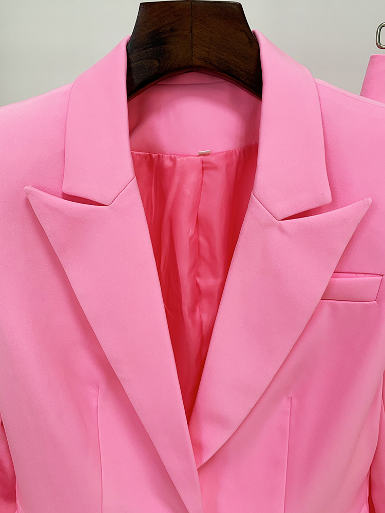 Star Business Wear One Button Cloth Cover Mid Length Suit Skinny Pants Suit Two Piece Suit