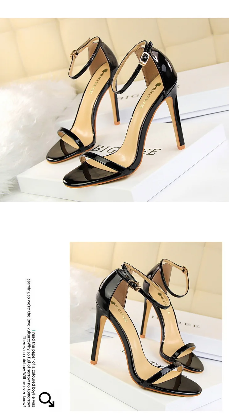 Shoes Super High Heels 11cm Women Shoes Patent Leather Woman Pumps Sexy Women Heels Stiletto Open Toe Ladies Shoes 2021