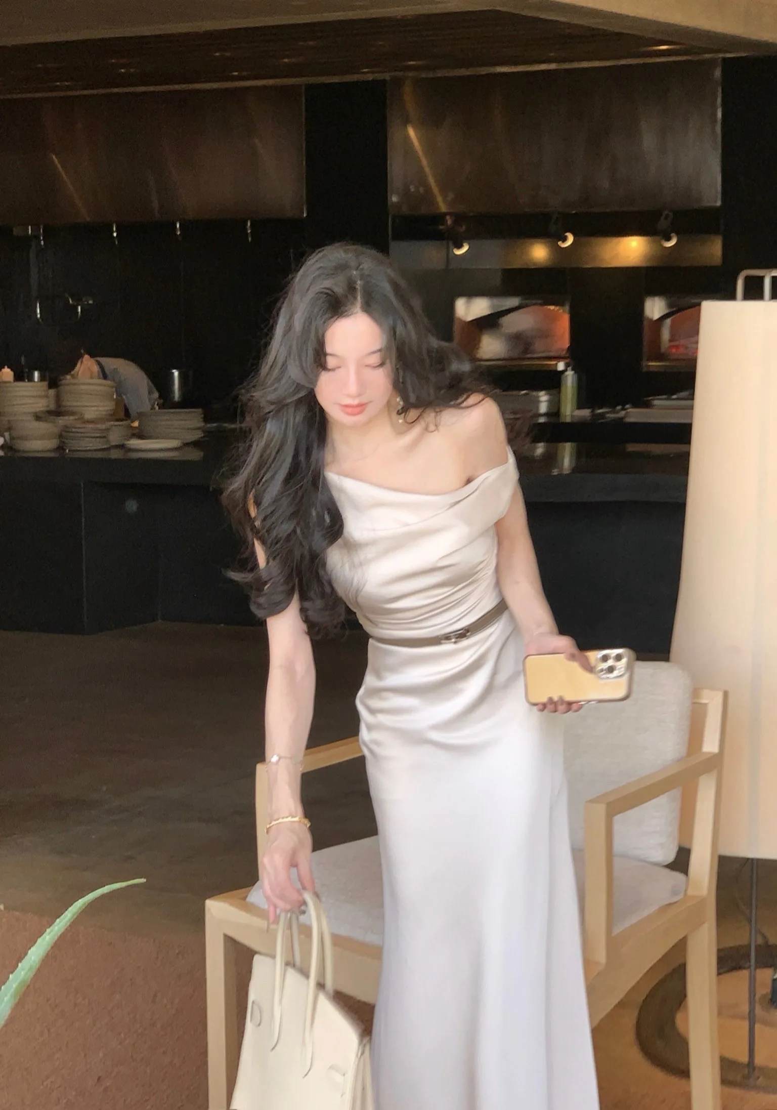 Elegant Bodycon Satin Long Dresses for Women Off Shoulder Solid French Mermaid Wedding Evening Party Dress Prom Robe Vestidos