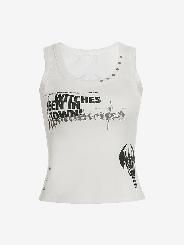 Retro Punk Rock Halter Cami Top