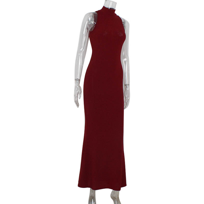Arrival Sexy Party Red Carpet Dress Elegant Halter Sheath Fishtail Dress