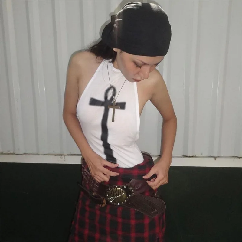 Printing Y2k Dress Bodycon Sexi Night Dress Hot White Club Outfits For Women Summer Clothes Backless Vestidos De Mujer Cover-ups