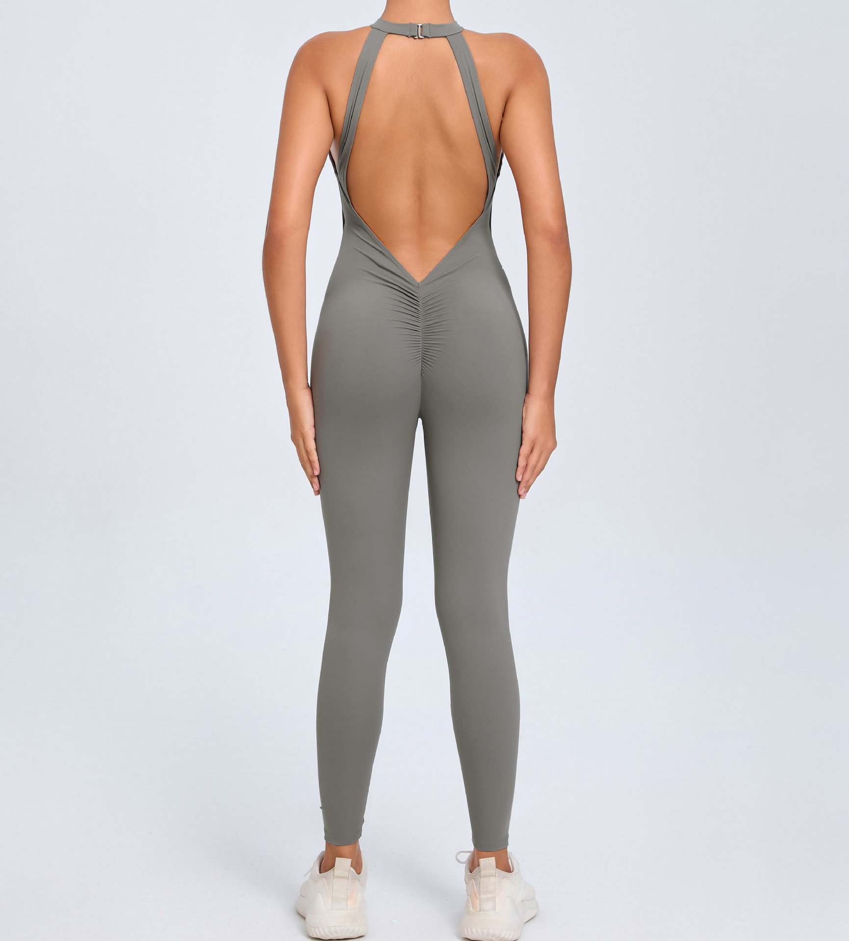 Back Buckle Yoga Jumpsuit Women Peach Hip Backless Sports Quick Drying One Piece Fitness Jumpsuit