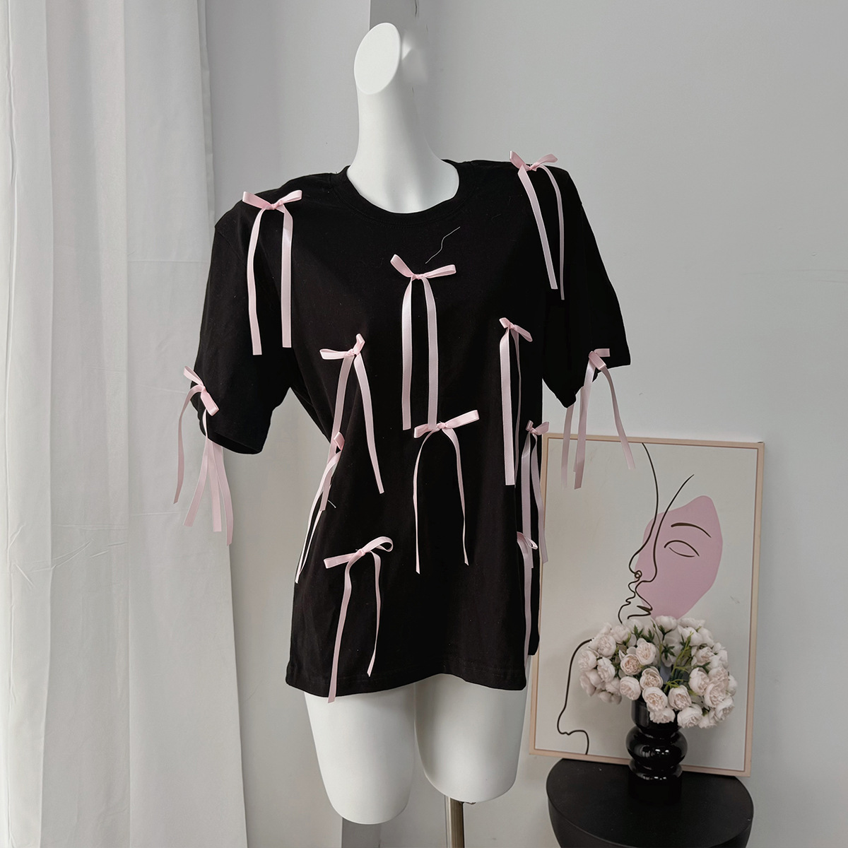 Summer Long Tassel Short Sleeved T shirt Women Casual Loose Cotton Top