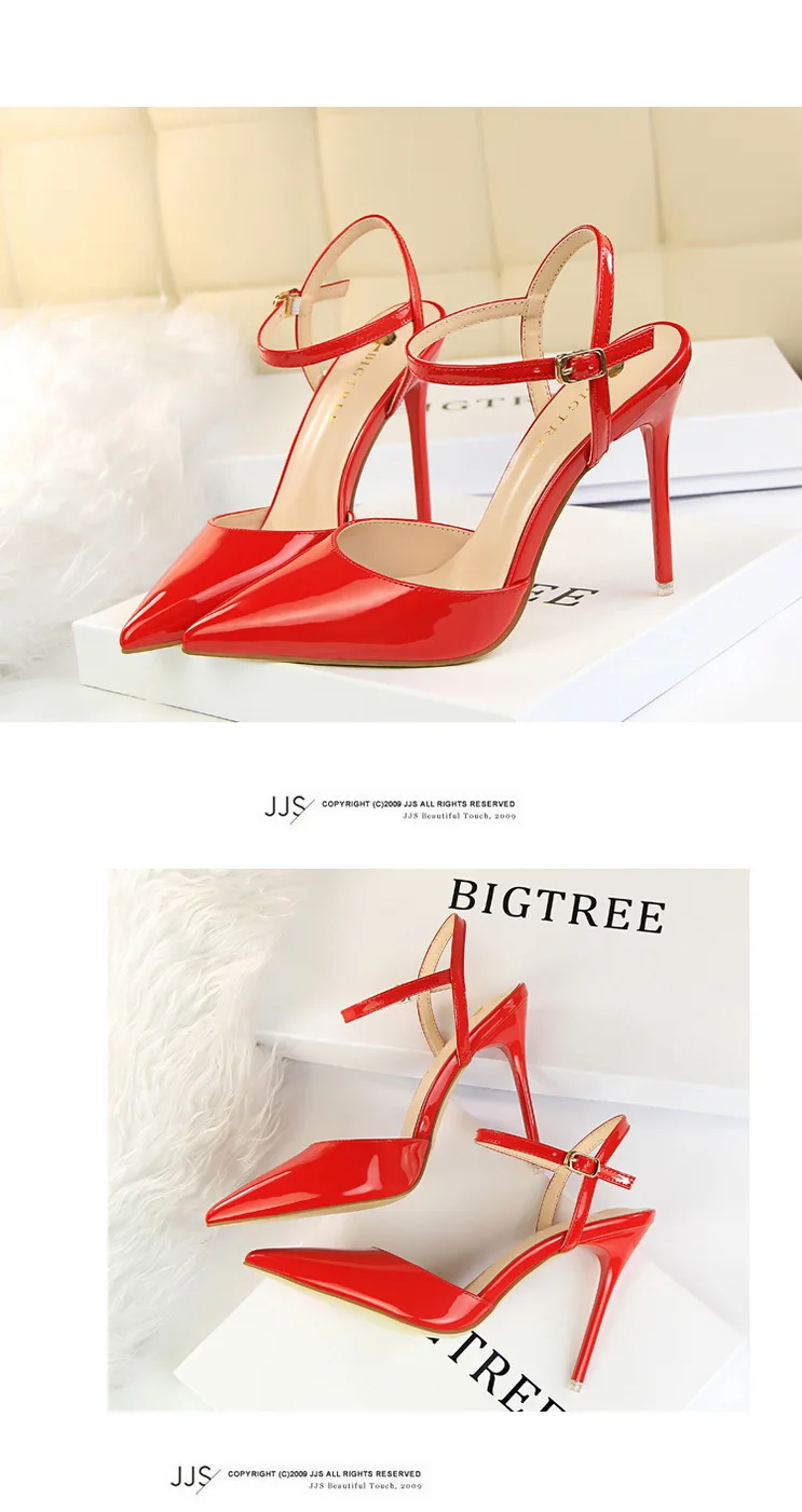Shoes Fashion High Heels Shoes Patent Leather Woman Pumps Sexy Women Heels Blue Sliver Stiletto Heels Women Sandals