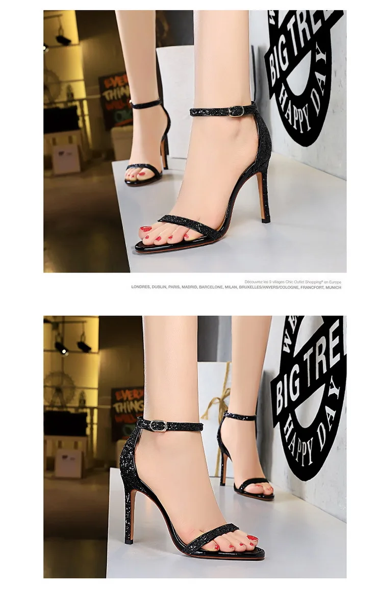 Shoes Sexy High Heels Women Pumps Sparkle Sequins Stiletto Heels 10 Cm Party Shoes Women Heels Summer Women Sandals New