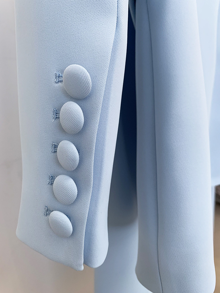 Women Star Business Wear One Button Cloth Cover Mid Length Suit Bell Bottom Pants Suit Two Piece Suit