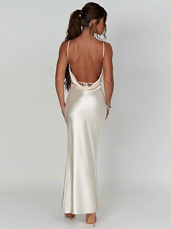 Prom Dress Backless High Slit Spaghetti Strap Sexy Party Maxi Dresses
