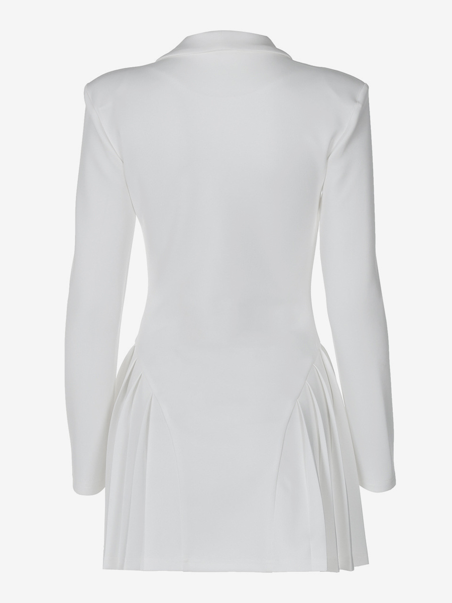 Club Dress For Women V-Neck Sexy Long Sleeves Polyester White Sexy Dress