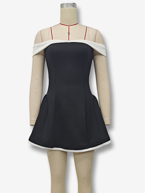 Off-Shoulder Mini Dress Long Sleeves A-Line Sexy Birthday Party Dress For Women 2026
