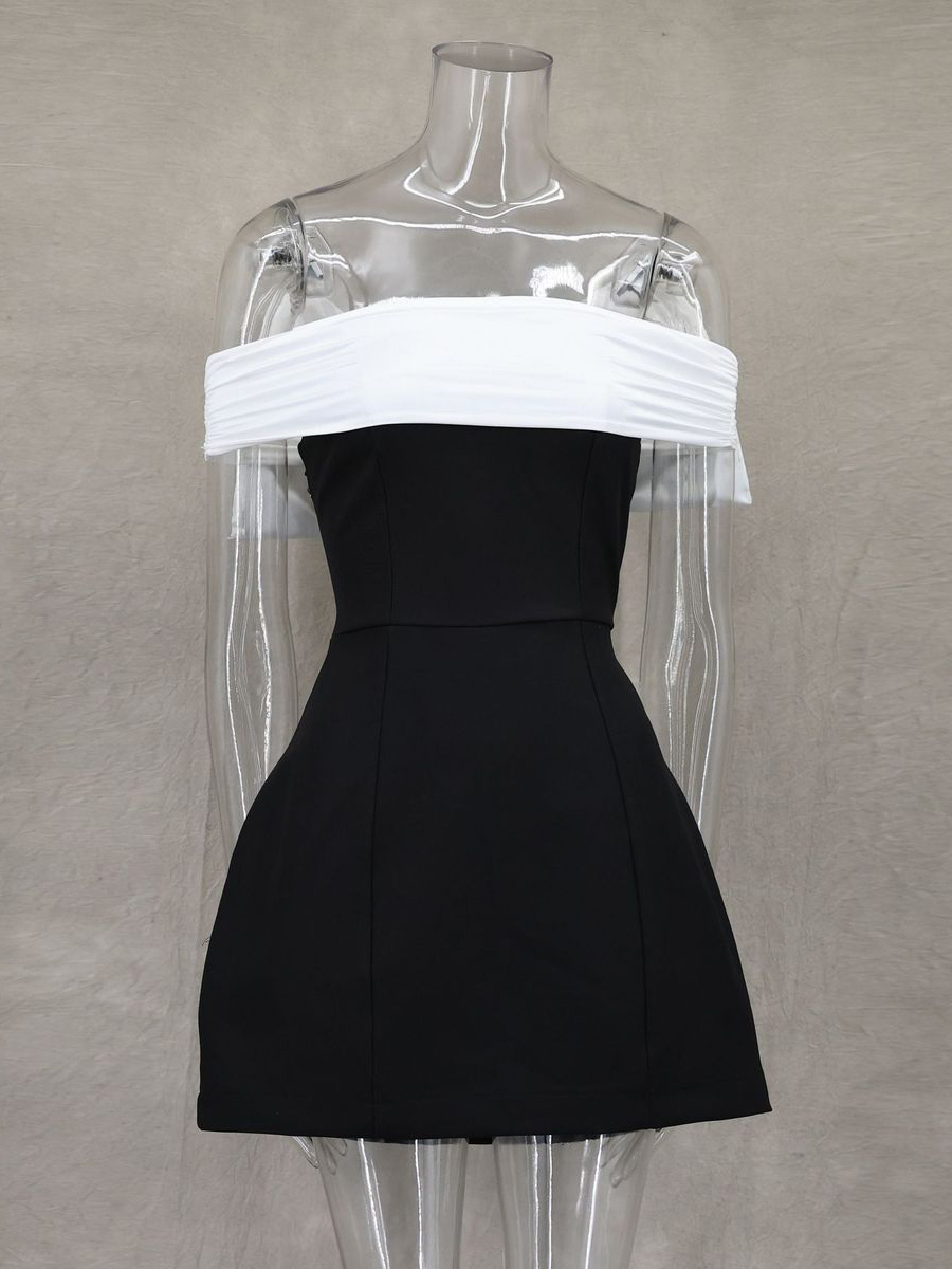 Off-Shoulder Mini Dress With Bow Back A-Line Birthday Party Dress For Women 2026