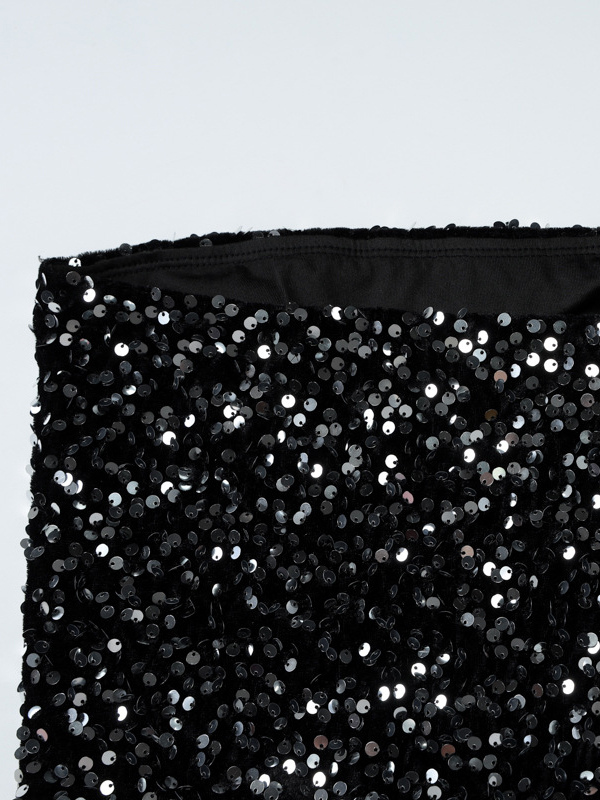Sequin Strapless Mini Dress With Puff Skirt 2026