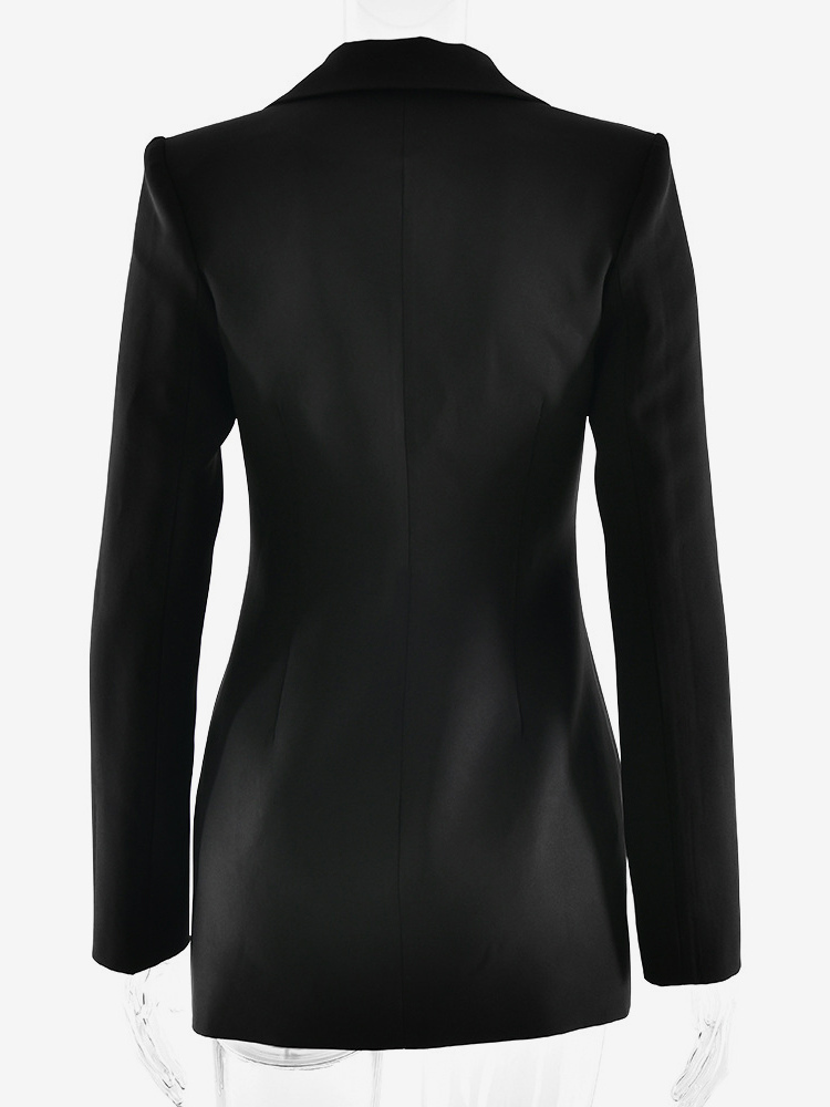 Modern Blazer Padded Shoulder Ruched Bodycon Mini Dress For Women 2026