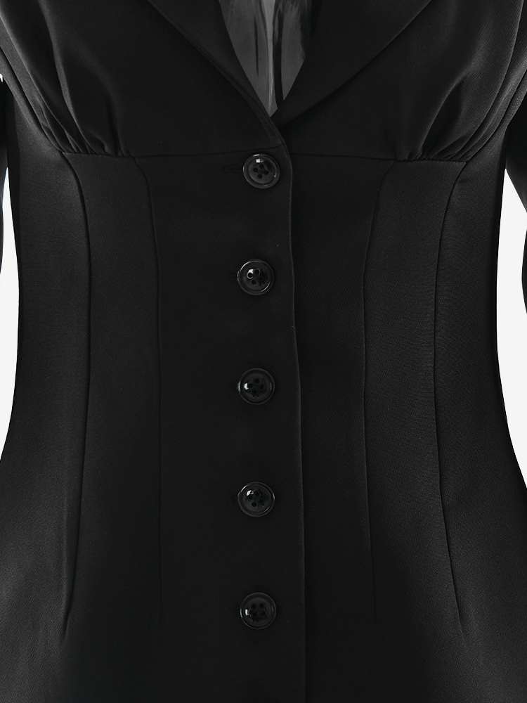 Modern Blazer Padded Shoulder Ruched Bodycon Mini Dress For Women 2026