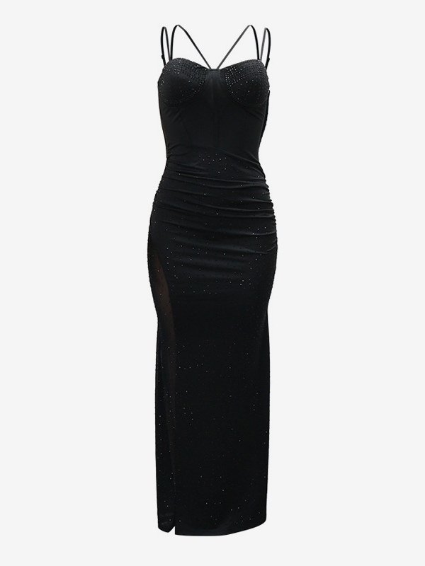Sheer Side Sequin Sleeveless Bodycon Maxi Party Dress For Women 2026