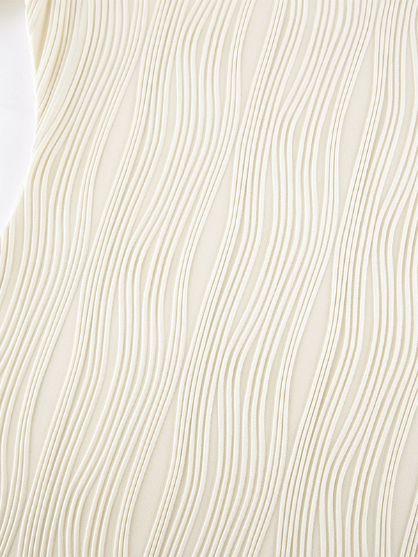 Pleated Off Shoulder Women's Maxi Dress - Elegant Cream Textured Bodycon Gown - Long Sleeve Party Wear 2026