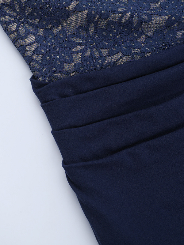 Navy Blue Halter Women's Maxi Dress - Asymmetric Lace Patchwork Backless Gown - Sexy Bodycon Summer Birthday Party Wear 2026