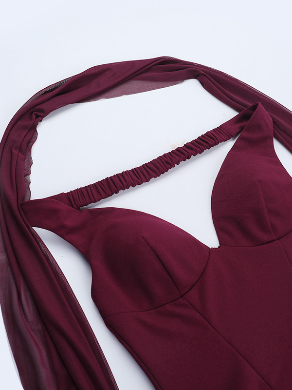 3D Rose Petal Hem Burgundy Women Mini Dress - Romantic Bodycon Dress With Scarf - Coquette Aesthetic Summer Party Outfit 2026