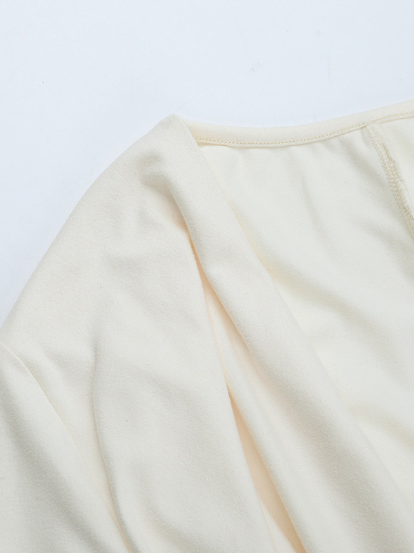 Cowl Neck Ruched Mini Dress For Women- Cream Sexy Long Sleeve Fringe Bodycon - Spring Cocktail Party 2026