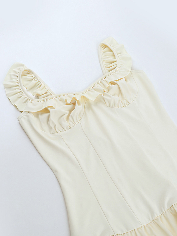Bubble Hem Mini Dress For Women - Coquette Aesthetic Ruffle Corset Fit - Summer Beach Party Look 2026
