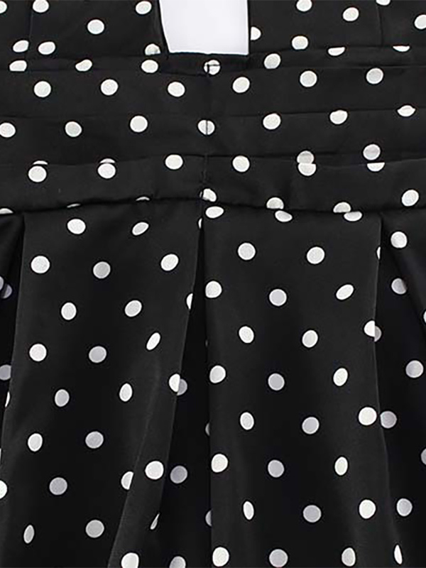 Vintage Polka Dot Halter Mini Dress For Women - Black Retro Criss Cross Keyhole Fit And Flare Sundress - Summer Girls Night Out 2026