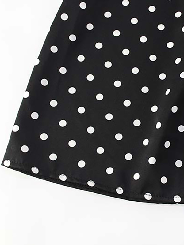 Vintage Polka Dot Halter Mini Dress For Women - Black Retro Criss Cross Keyhole Fit And Flare Sundress - Summer Girls Night Out 2026