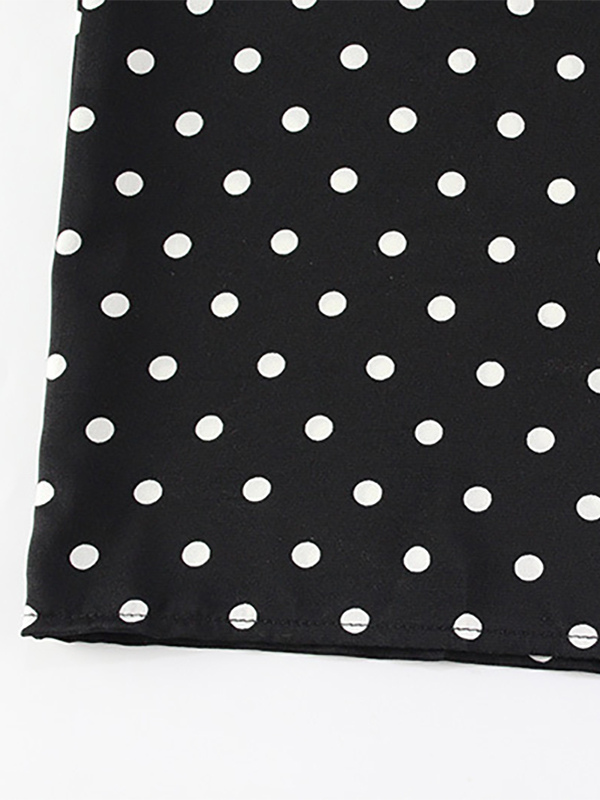 Polka Dot Maxi Dress For Women - Black Vintage Peter Pan Collar Bodycon Pencil Dress - Summer Date Night 2026