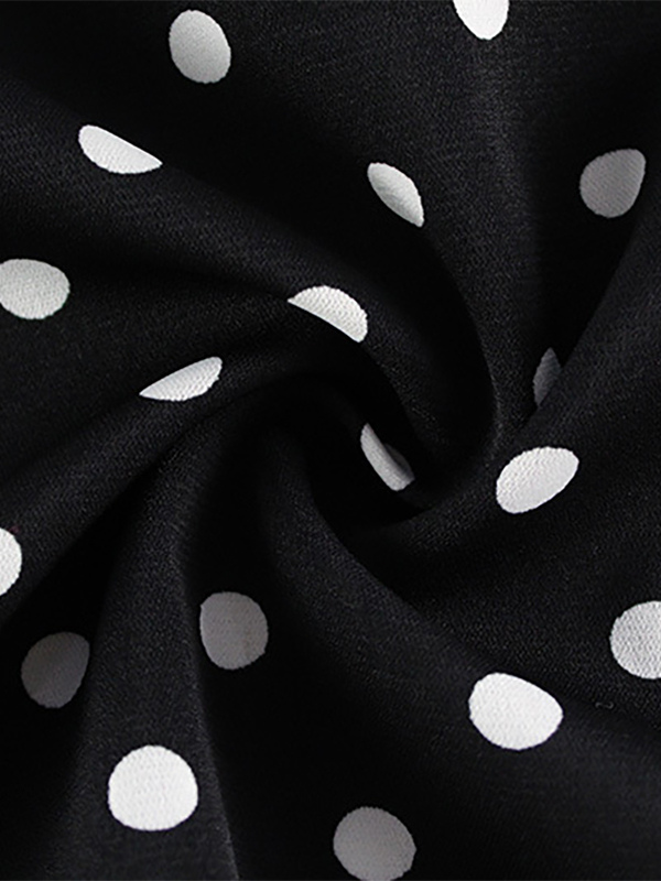 Polka Dot Maxi Dress For Women - Black Vintage Peter Pan Collar Bodycon Pencil Dress - Summer Date Night 2026