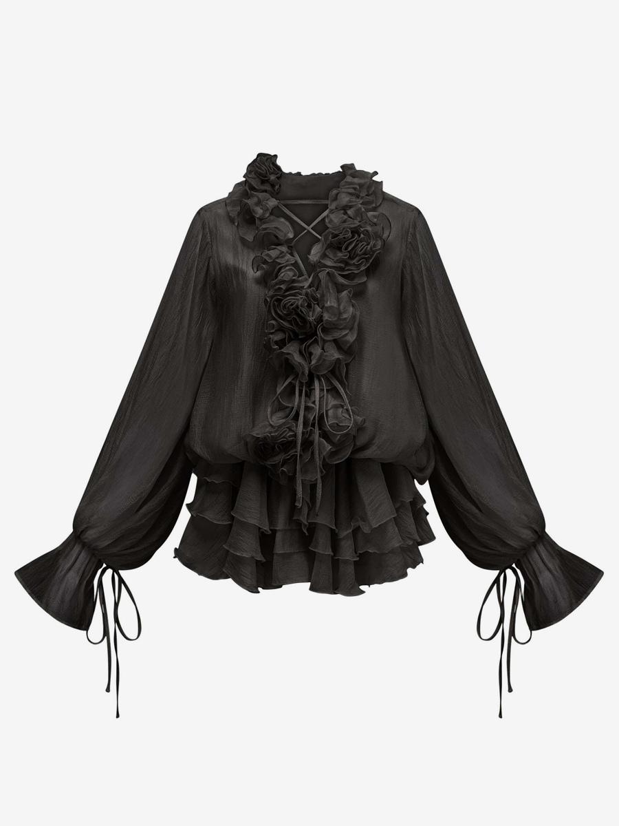 Ruffle Layered Mini Dress For Women - Boho Lantern Sleeve Flower V Neck Skater Dress With Shorts - Spring Party 2026