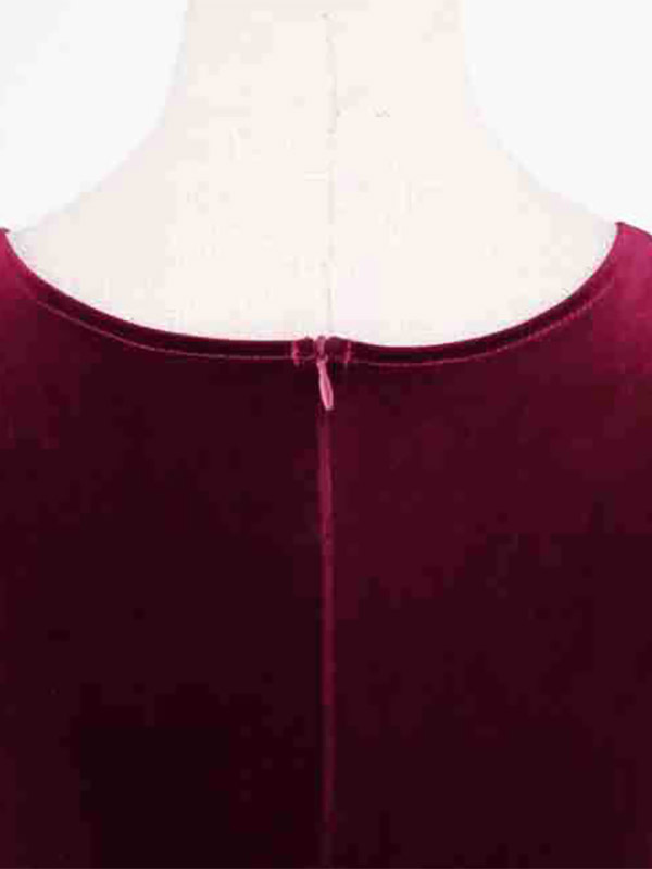 Chic Fitted Burgundy Gown With A Line Skirt Perfect For Evening Events