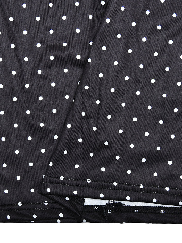 Chic Fitted Black Gown With Polka Dots Perfect For Casual Outings