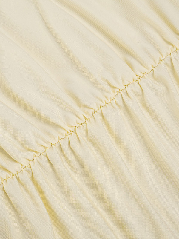 Cream V Neck Ruffled Sleeve Maxi Dress For Women Elegant Formal Style