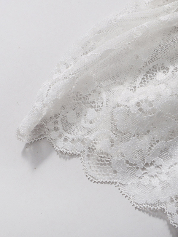Daily Dresses Woman's Mini White Lace Off-The-Shoulder Raised Waist Dress