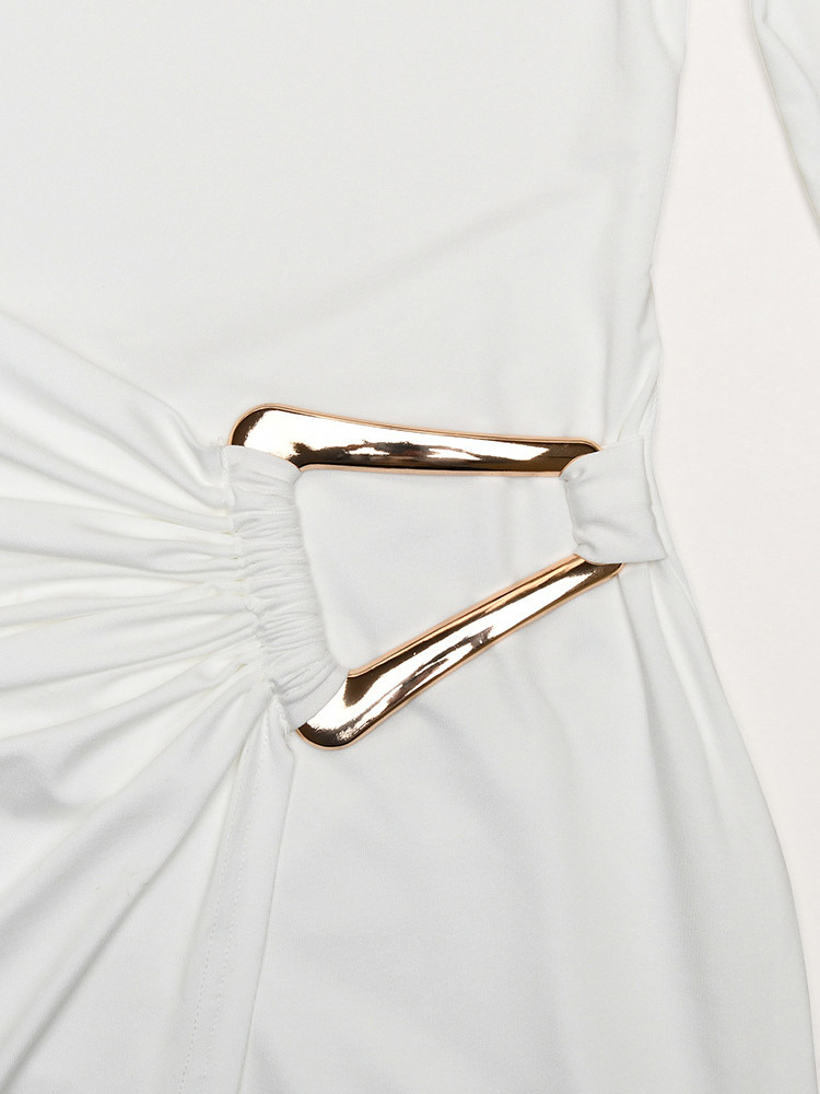 Party Dress Maxi White Jewel Neck Long Sleeves Sexy Semi Formal Dress