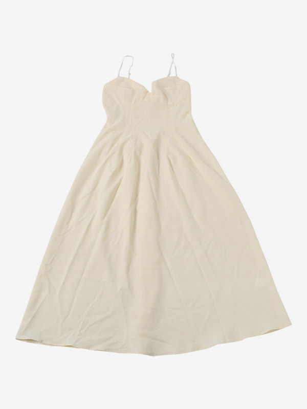 Daily Dresses Maxi Sleeveless Straps Neck Raised Waist Sexy Backless Pleated Apricot Dress