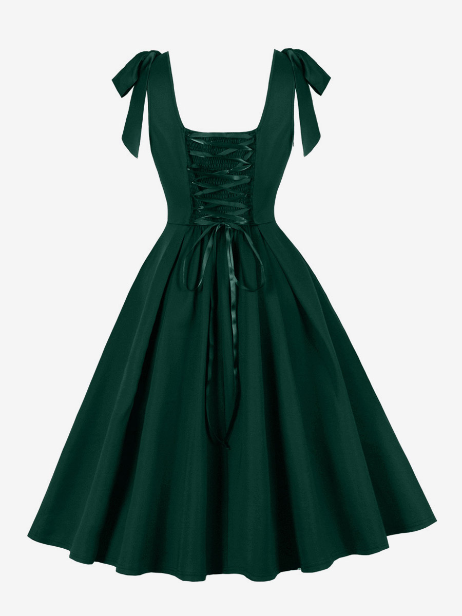 Vintage 1950s Swing Cocktail Dress Women Sleeveless Retro Dress