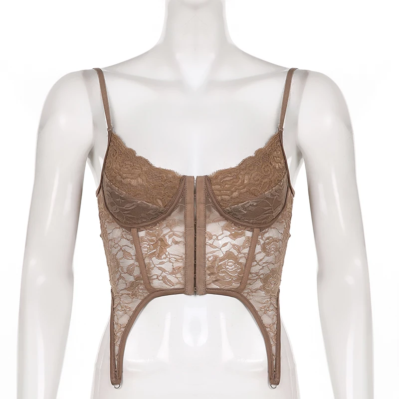 Sexy Women Camisole Backless Cross Bandage V Neck Lace Crop Top Aesthetic Ladies Tank Vest Y2K Sleeveless Clubwear