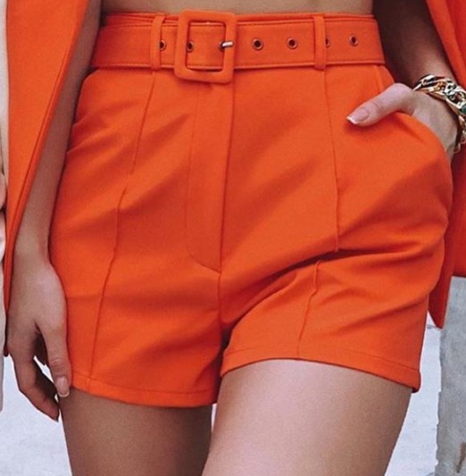 Top Shorts Suit with belt Sexy Women Casual Polo Collar Cardigan